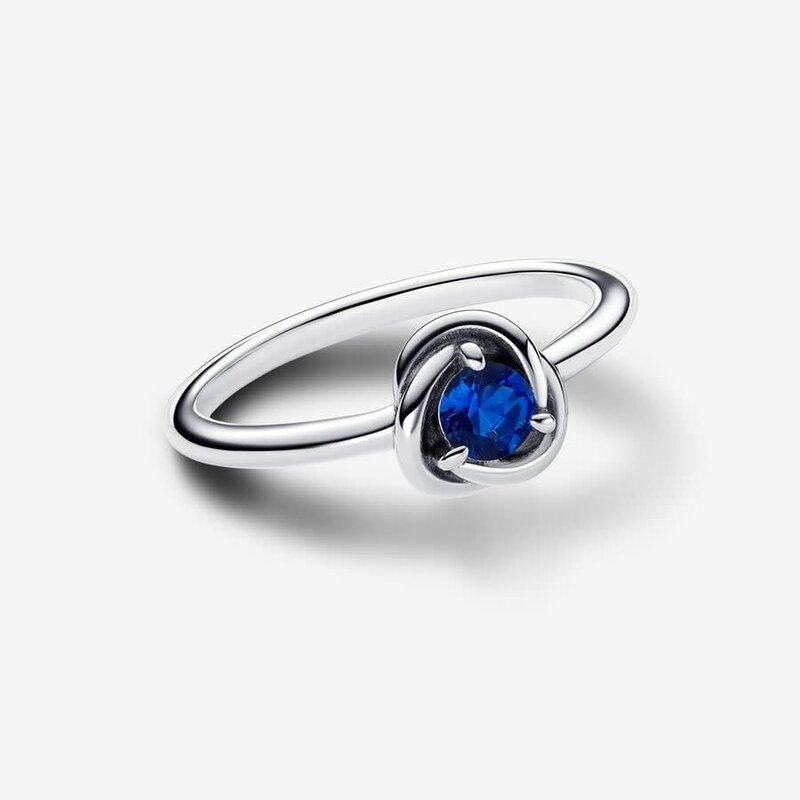 Pandora PANDORA Ring, September Princess Blue Eternity Circle, Blue CZ - Size 54