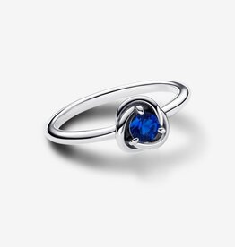 Pandora PANDORA Ring, September Princess Blue Eternity Circle, Blue CZ - Size 56
