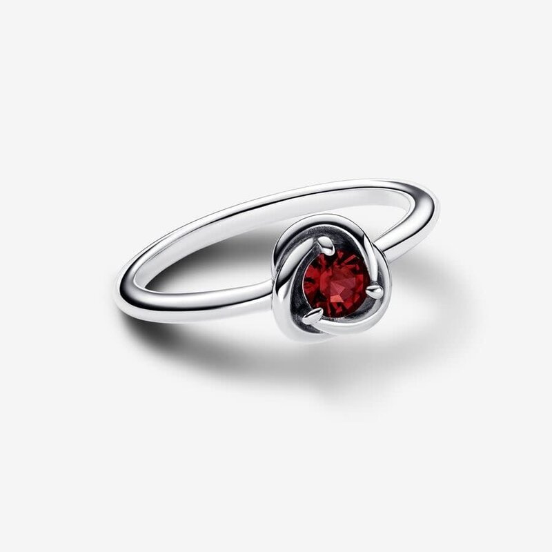 Pandora PANDORA Ring, July True Red Eternity Circle - Size 52