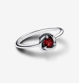 Pandora PANDORA Ring, July True Red Eternity Circle - Size 56