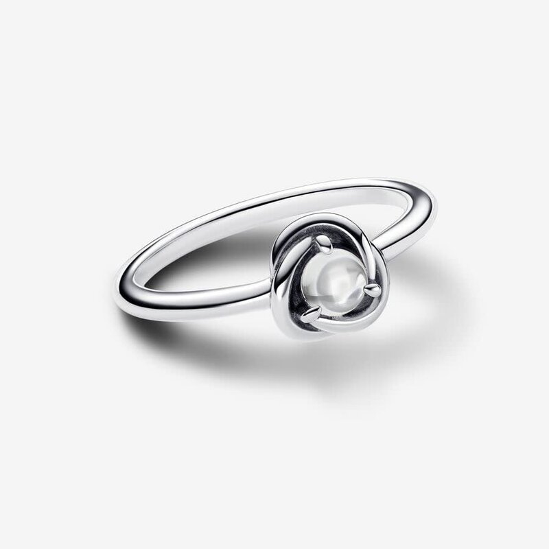 Pandora PANDORA Ring, April Clear Eternity Circle - Size 52