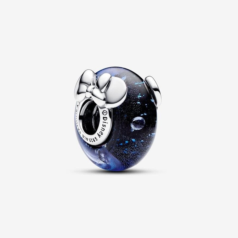 Pandora PANDORA Charm, Disney Mickey Mouse & Minnie Mouse Blue Murano Glass