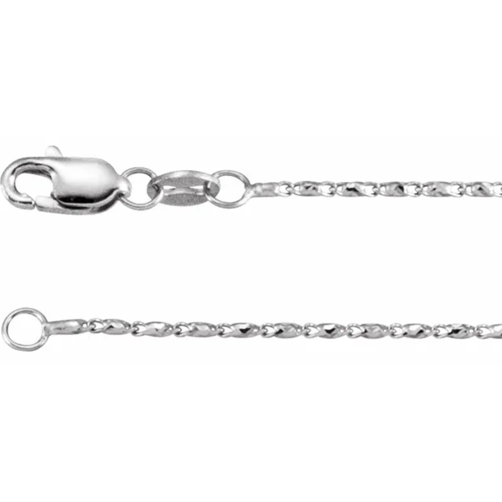 American Jewelry 14k White Gold 1mm Raso Chain (20")