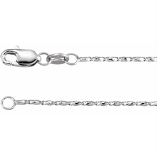 American Jewelry 14k White Gold 1mm Raso Chain (18")