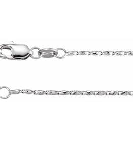 American Jewelry 14k White Gold 1mm Raso Chain (20")