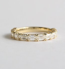 American Jewelry 14k Yellow Gold 1.75ctw Diamond Emerald Cut Wedding Band Ring (Size 7)
