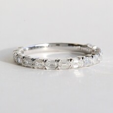 American Jewelry 14k White Gold 1ctw Emerald Cut Diamond Wedding Band Ring (Size 7)