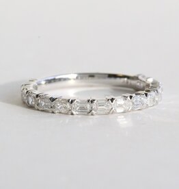 American Jewelry 14k White Gold 1ctw Emerald Cut Diamond Wedding Band Ring (Size 7)