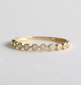 American Jewelry 14k Yellow Gold .13ctw Diamond Milgrain Wedding Band Ring (Size 7)