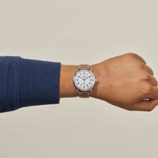 American Jewelry Shinola Runwell 41mm White with Tan Leather Watch