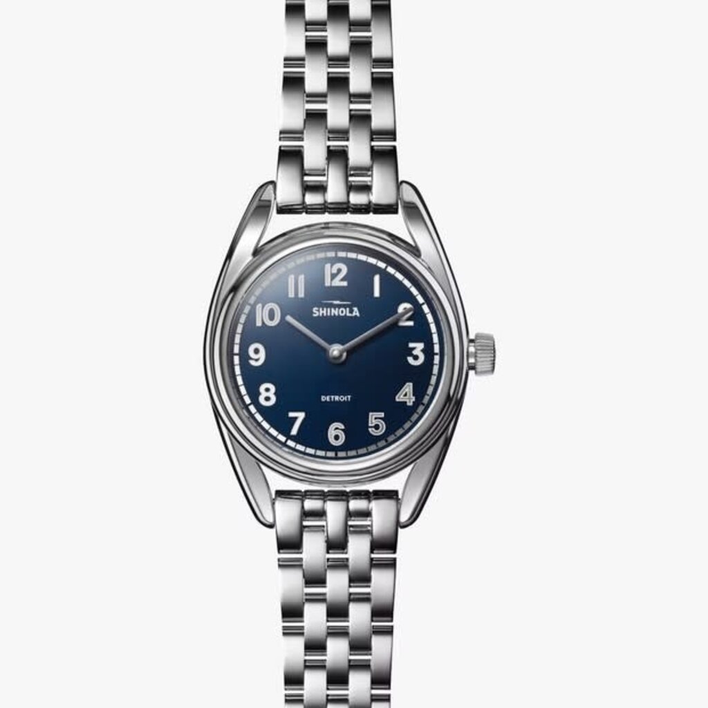 Shinola Shinola Derby 30.5mm Navy Dial with Silver Strap and Stainless Case Watch