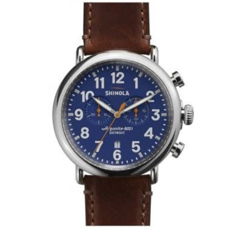 Shinola Shinola Runwell Chrono 41mm Brown Leather Strap Watch