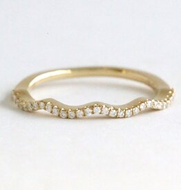 American Jewelry 14k Yellow Gold .10ctw Diamond Squiggly Wave Ring