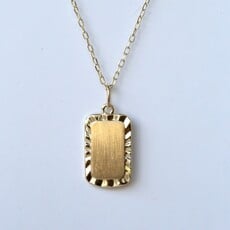 14k Yellow Gold Engravable Sunburst Pendant (18")