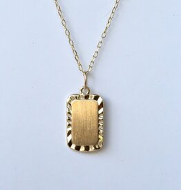14k Gold Engravable Sunburst Pendant (18")
