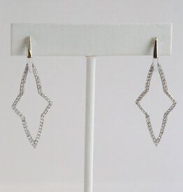 American Jewelry 14k White Gold 1.05ctw Diamond Big Star Dangle Earrings