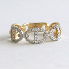 American Jewelry 14k Yellow Gold .32ctw Diamond Mariner Link Ring