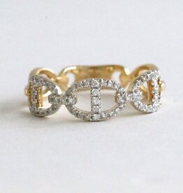 American Jewelry 14k Yellow Gold .32ctw Diamond Mariner Link Ring