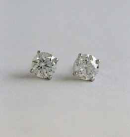 American Jewelry 14k White Gold 1ctw Diamond Solitaire  Stud Earrings