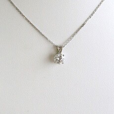 American Jewelry 14k White Gold .50ctw Lab Grown Round Diamond Solitaire Necklace