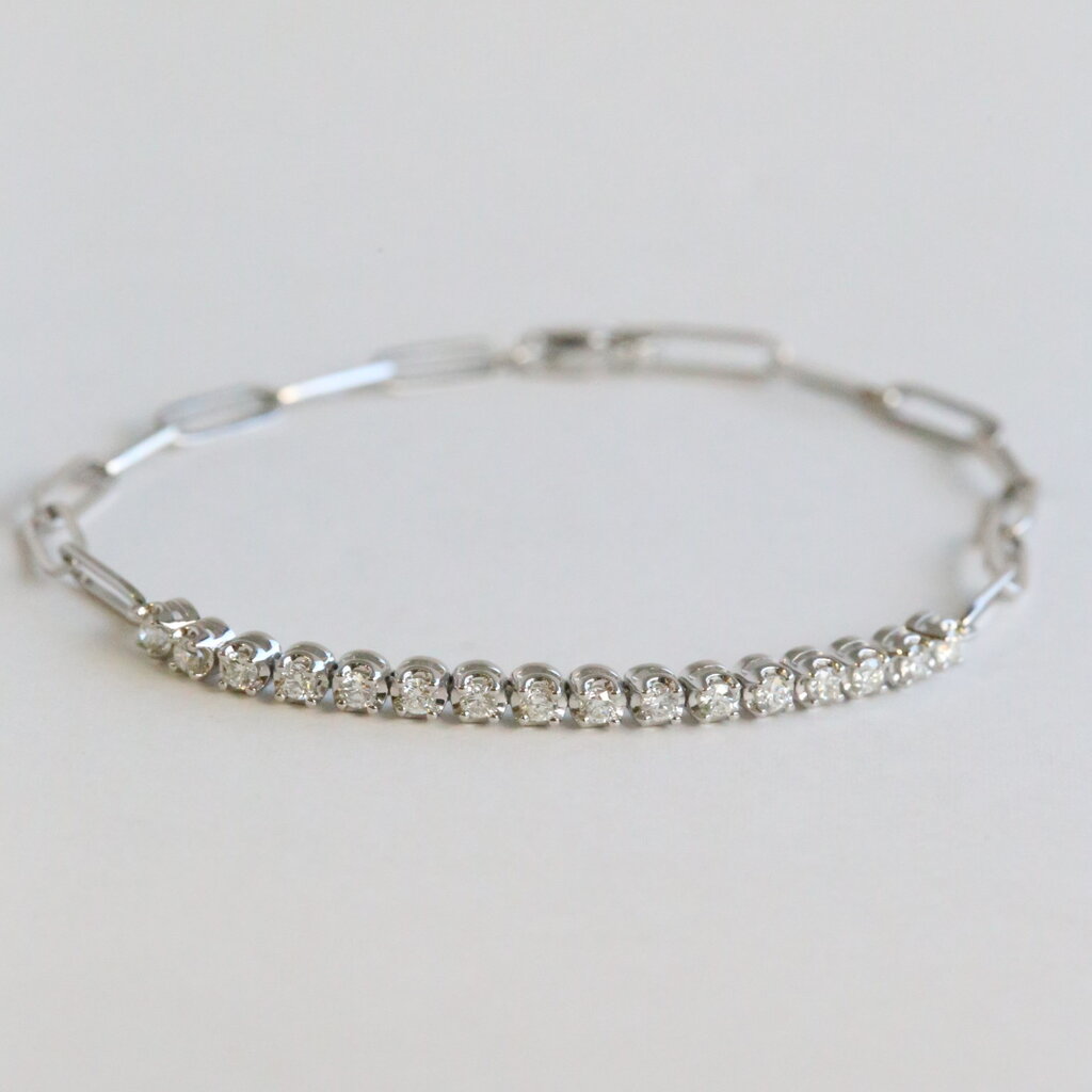 14K White Gold Half Miami Cuban Link and Tennis Bracelet, Best Jewelry -  Snow's Jewelers Miami Lakes