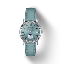 Tissot Tissot T-Classic Carson Premium Moonphase Ladies Watch with Blue Dial & Leather Strap