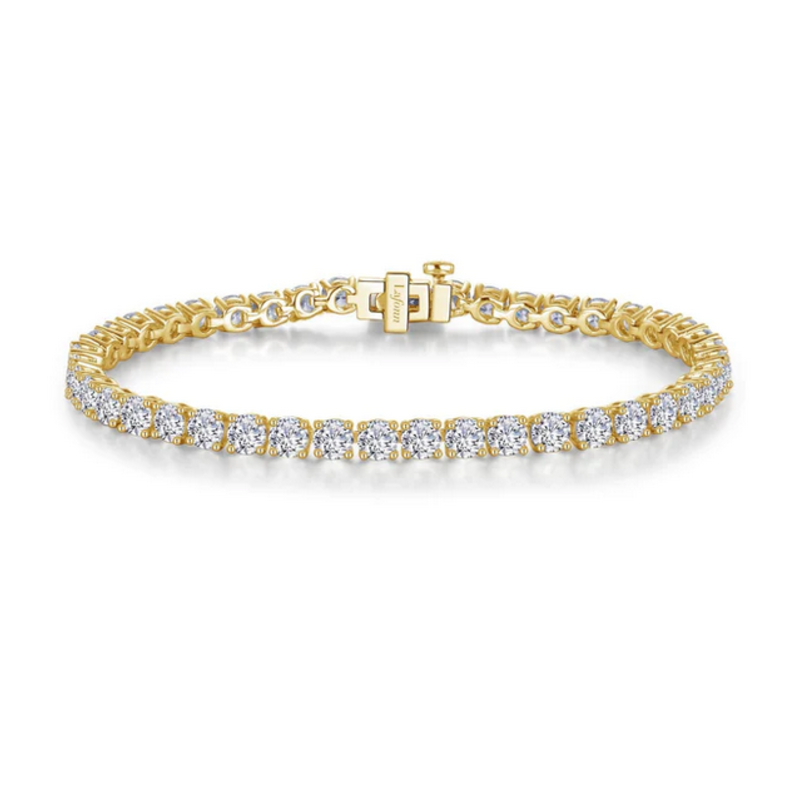Lafonn Lafonn Sterling Silver w/ Gold Plated 10.50ctw Simulated Diamond Tennis Bracelet