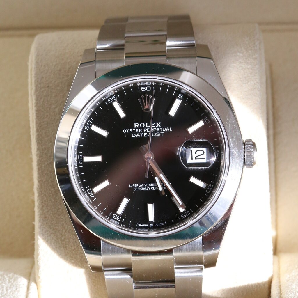 Rolex Preowned Rolex Oyster Perpetual Datejust Watch w/ Black Dial