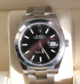 Rolex Preowned Rolex Oyster Perpetual Datejust Watch w/ Black Dial