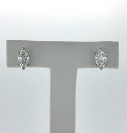 14k White Gold 1ctw Diamond Marquise Stud Earrings