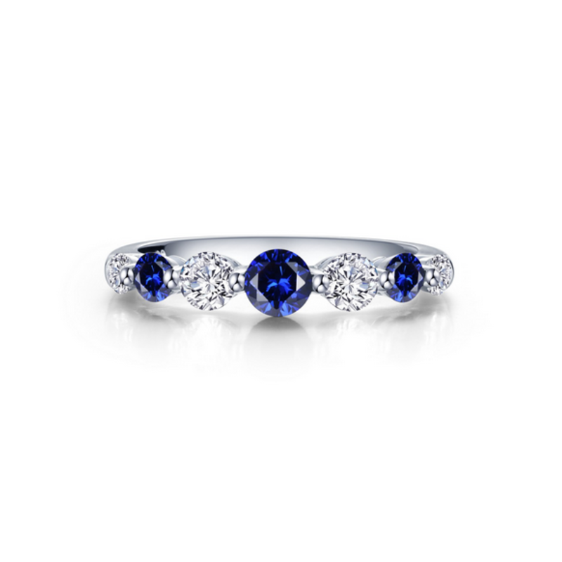 Lafonn Lab Grown Blue Sapphire .91ctw 7 Symbols of Joy Ring (Size 6)