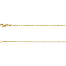 American Jewelry 14k Yellow Gold 1.4mm Raso Chain (16")