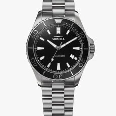 Shinola Stainless 43mm Lake Superior Black Dial Monster Automatic Watch