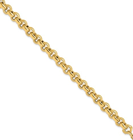 14k Yellow Gold Rolo Link Bracelet (8")