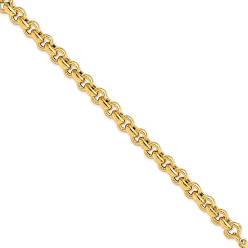 14k Yellow Gold Rolo Link Bracelet (8")