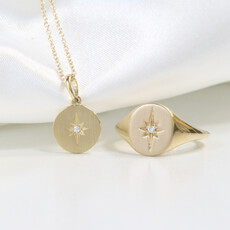 American Jewelry Round Starburst Birthstone Disc Pendant Necklace