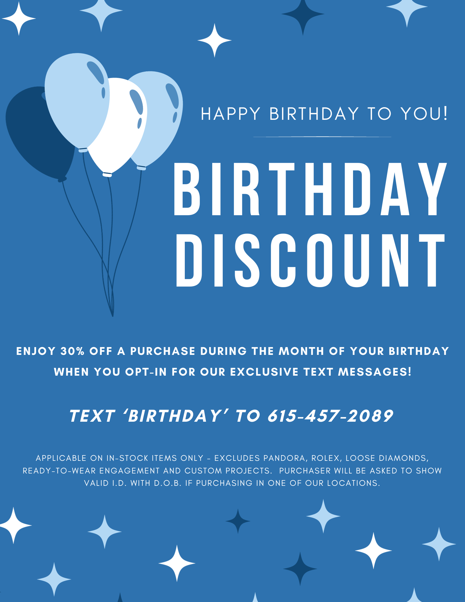 VIP Birthday Club Discount - American Jewelry