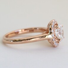 American Jewelry 14k Rose Gold 1.19ctw (.99 F/VS2 Lab Ctr) Oval Halo Engagement Ring (Size 6.5)