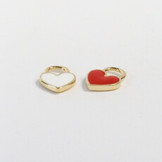 American Jewelry 14k Gold Enamel Heart Necklace Charm