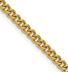 Stainless Steel 14k Gold Plated 4.5mm Round Curb Chain (20")