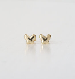 American Jewelry 14k Yellow Gold Butterfly Stud Earrings