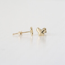 American Jewelry 14k Yellow Gold Butterfly Stud Earrings