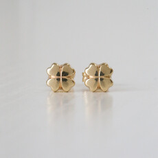 American Jewelry 14k Yellow Gold Four Leaf Clover Stud Earrings