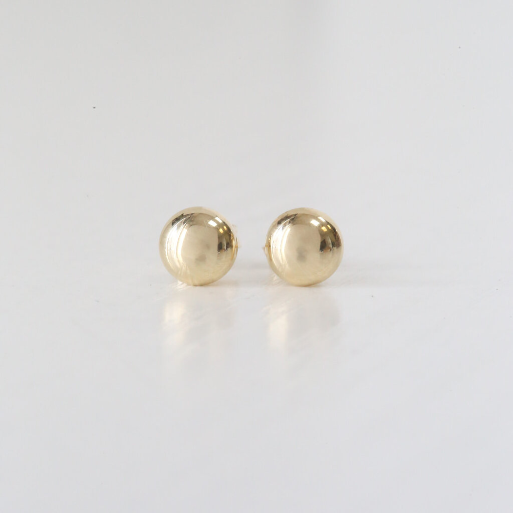 14K Yellow Gold Round Stud Earrings - 20630962 | HSN