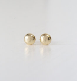 American Jewelry 14k Yellow Gold Round Button Stud Earrings