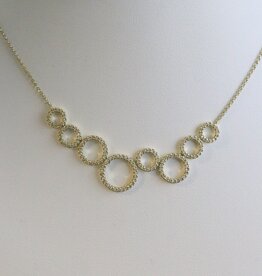 American Jewelry 14k Yellow Gold .36ctw Diamond Bubble Circle Necklace