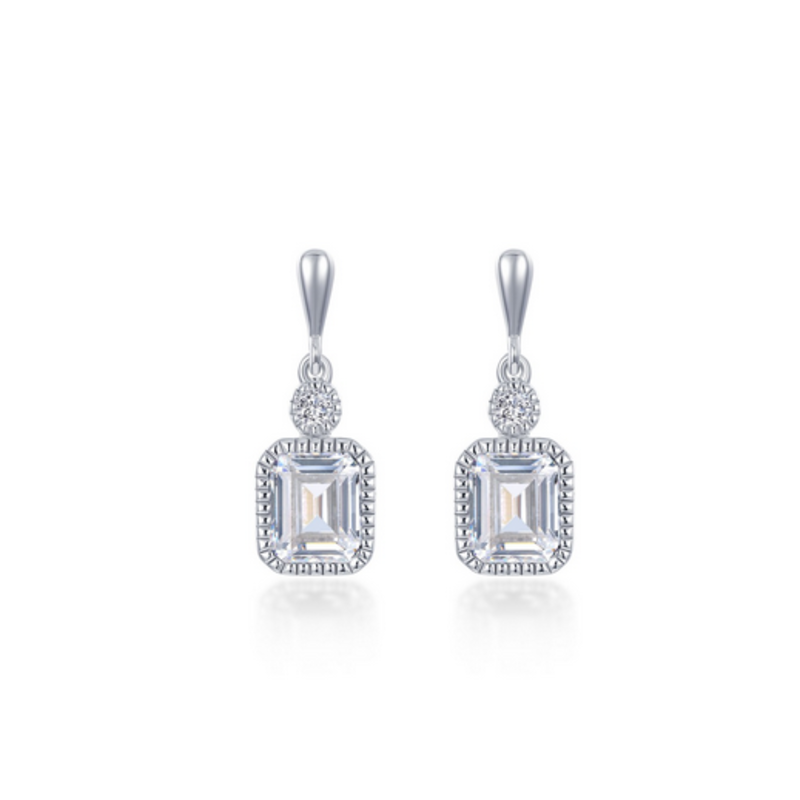 Lafonn 1.82ctw Simulated Diamond Round and Emerald Cut Dangle Earrings