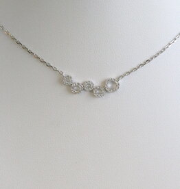 American Jewelry 14k White Gold .14ct Diamond Bubble Circle Necklace