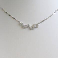 American Jewelry 14k White Gold .14ct Diamond Bubble Circle Necklace