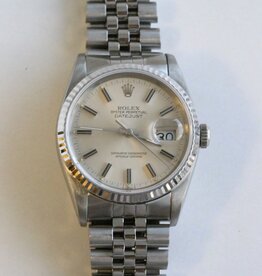 Rolex Pre-Owned Rolex Oyster Perpetual Datejust Watch w/ Off-White Dial